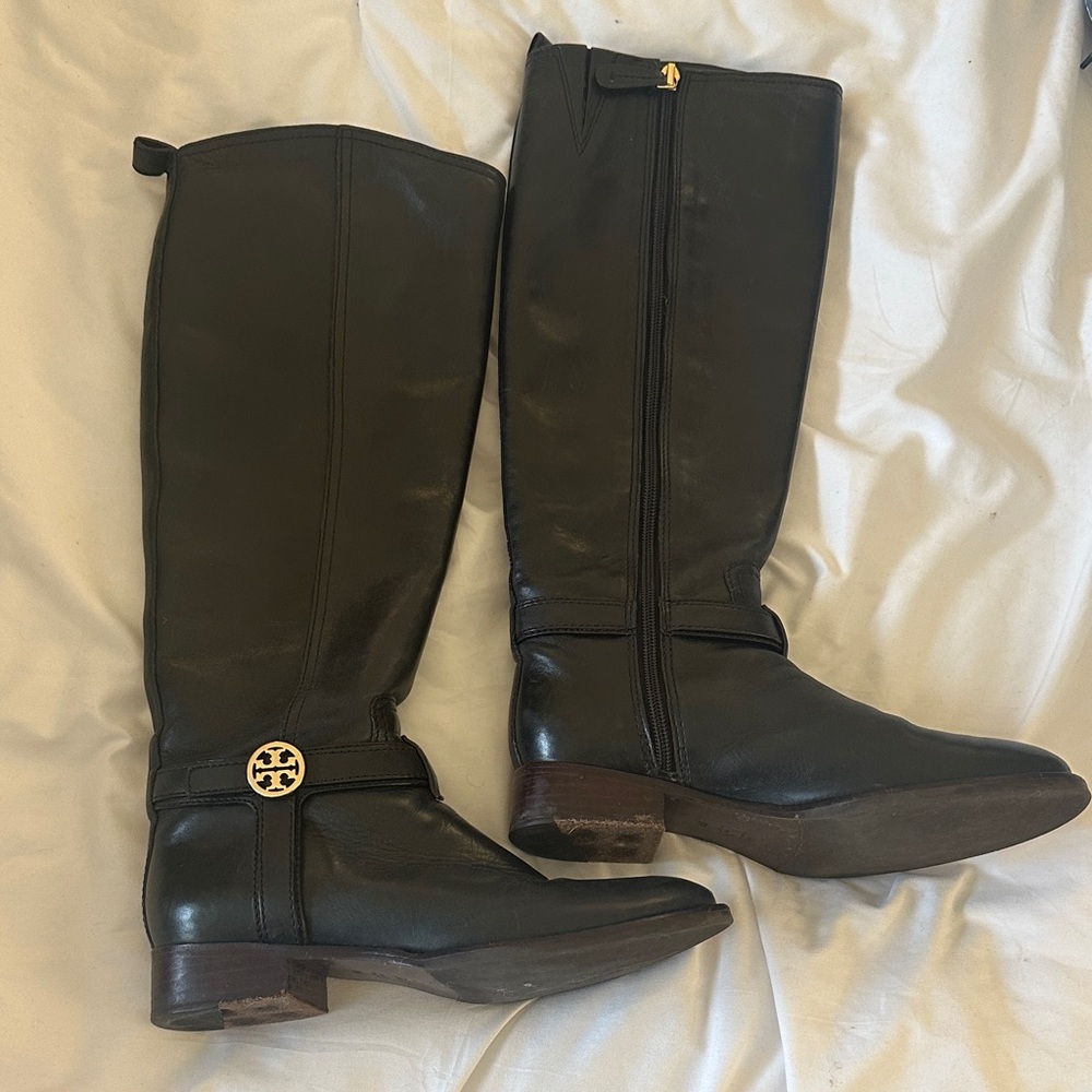 Tory Burch Elegant Black Over the Knee Boots